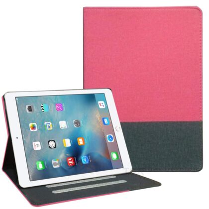TGK Cloth Texture Slim Flip Smart Viewing Stand with TPU Back Cover Case for iPad Mini 4 7.9 Inch 2015 A1538 A1550 – Pink