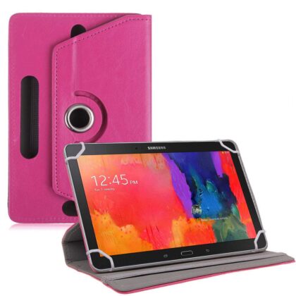 TGK 360 Degree Rotating Leather Rotary Swivel Stand Case Cover for Samsung Galaxy Tab Pro 10.1 inch Models SM-T520, SM-T525 (Pink)