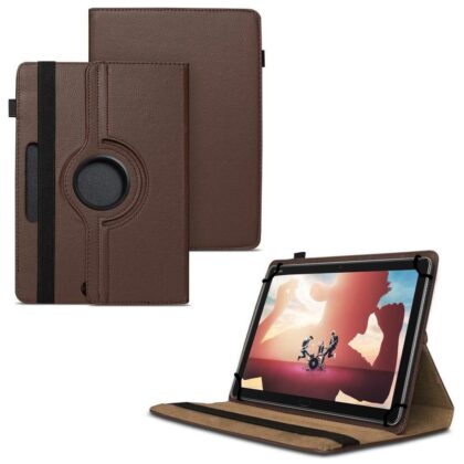 TGK 360 Degree Rotating Universal 3 Camera Hole Leather Stand Case Cover for Huawei MediaPad M5 Lite 10-Inch Tablet 2018 Release – Brown
