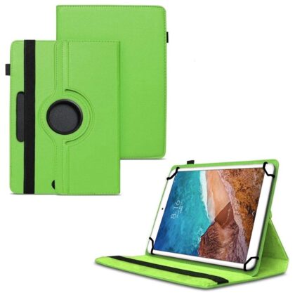 TGK 360 Degree Rotating Universal 3 Camera Hole Leather Stand Case Cover for Xiaomi Mi Pad 4 Plus (10.1 inch) – Green