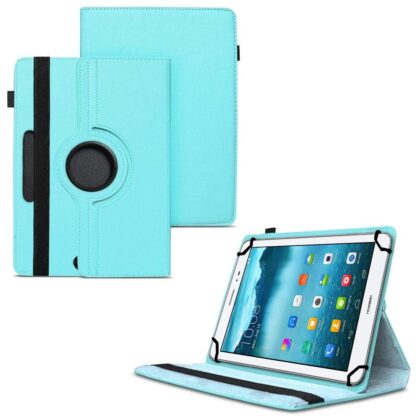 TGK 360 Degree Rotating Universal 3 Camera Hole Leather Stand Case Cover for HUAWEI MediaPad T1 8.0 Pro Tablet-Sky Blue