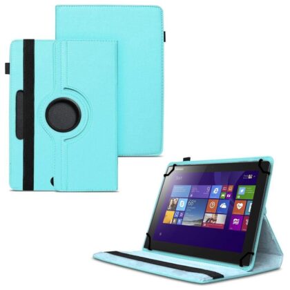 TGK 360 Degree Rotating Universal 3 Camera Hole Leather Stand Case Cover for Lenovo Ideatab MIIX 3-1030 Tablet PC 10.1 Inch – Sky Blue