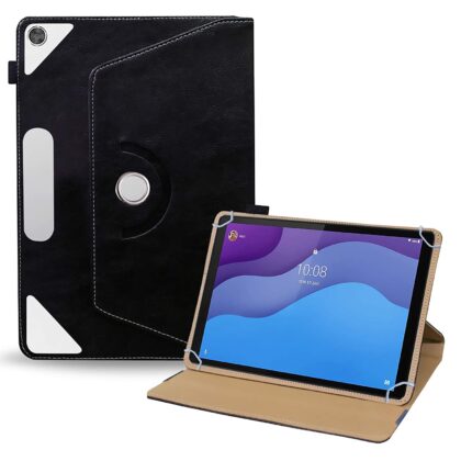 TGK Rotating Leather Flip Case Tablet Stand for Lenovo Tab M10 Cover HD 10.1 Inch 2020 2nd Gen MODEL TB-X306X / TB-X306F (Black)