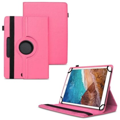 TGK 360 Degree Rotating Universal 3 Camera Hole Leather Stand Case Cover for Xiaomi Mi Pad 4 Plus (10.1 inch) – Hot Pink