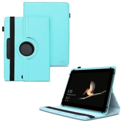 TGK 360 Degree Rotating Universal 3 Camera Hole Leather Stand Case Cover for Microsoft Surface Go (10 inch) Tablet – Sky Blue