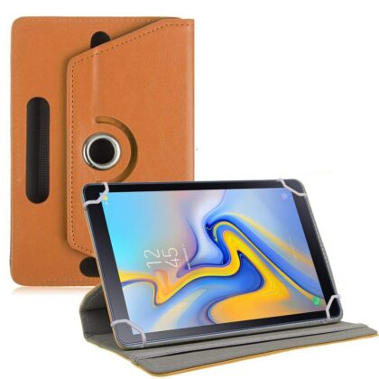 TGK 360 Degree Rotating Leather Rotary Swivel Stand Case Cover for Samsung Galaxy Tab A SM-T590 10.5 inch (Orange)