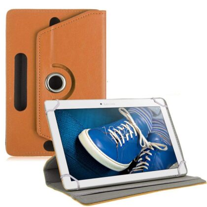 TGK Universal 360 Degree Rotating Leather Rotary Swivel Stand Case Cover for Lenovo Tab 2 A10-30 10.1″ Tablet – Orange