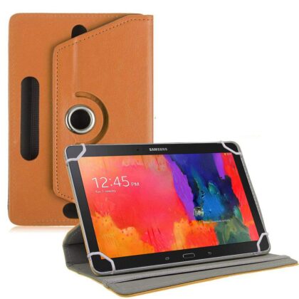 TGK 360 Degree Rotating Leather Rotary Swivel Stand Case Cover for Samsung Galaxy Tab Pro 10.1 inch Models SM-T520, SM-T525 (Orange)