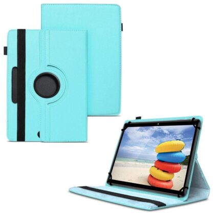 TGK 360 Degree Rotating Universal 3 Camera Hole Leather Stand Case Cover for iBall Perfect 10 Tablet PC (10.1 inch) – Sky Blue