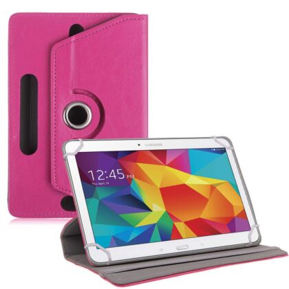 TGK 360 Degree Rotating Leather Rotary Swivel Stand Case Cover for Samsung Galaxy Tab 4 10.1 SM-T530 Tablet (Pink)
