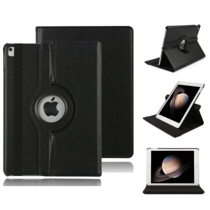 TGK 360 Degree Rotating Auto Sleep/Wake Leather Smart Case Cover for iPad Pro 12.9 Inch 2017 / 2015 Release [1st & 2nd Gen] Model : A1670/A1671/A1584/A1652 – Black