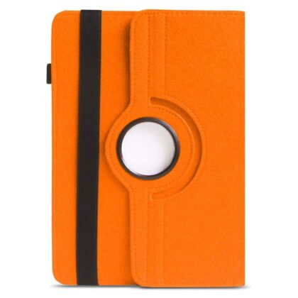 TGK 360 Degree Rotating Universal 3 Camera Hole Leather Stand Case Cover for Fusion5 9.6 4G Tablet (9.6 inch) -Orange