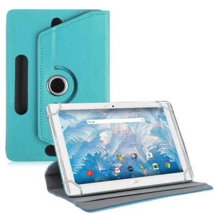 TGK Universal 360 Degree Rotating Leather Rotary Swivel Stand Case Cover for Acer Iconia One 10 B3-A40 Tablet (10.1) – Sky Blue