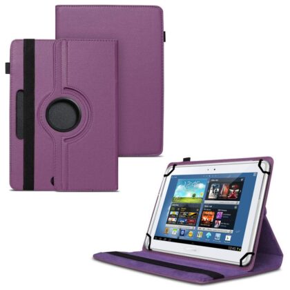 TGK 360 Degree Rotating Universal 3 Camera Hole Leather Stand Case Cover for Samsung Galaxy Note 10.1 GT-N8000 GT-N8010 GT-N8020 GT-N800-Purple
