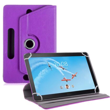 TGK Universal 360 Degree Rotating Leather Rotary Swivel Stand Case Cover for Lenovo Tab P10 TB-X705F 10.1 Inch (Purple)