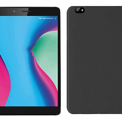 TGK Plain Design Matte Finished Soft Back Case Cover Compatible for LAVA Tab T81N Tablet (Black)