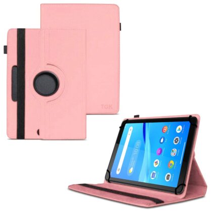 TGK 360 Degree Rotating 3 Camera Hole Leather Stand Case Cover for Lenovo Tab M7 (2nd Gen) TB-7305F / TB-7305I / TB-7305X 7 inch Tablet (Light Pink)