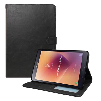 TGK Multi Protective Leather Wallet with Viewing Stand and Card Slots Flip Case Cover for Samsung Galaxy Tab A 8 inch 2017 [Model SM- T380 / T385] (Black)