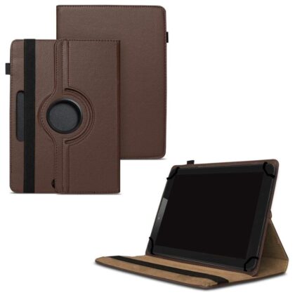 TGK 360 Degree Rotating Universal 3 Camera Hole Leather Stand Case Cover for ASUS ZenPad Z8s ZT582KL 7.9″ Tablet (2017 Released) – Brown