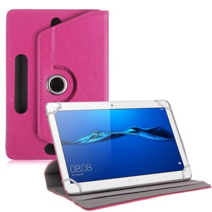 TGK Universal 360 Degree Rotating Leather Rotary Swivel Stand Case Cover for Huawei MediaPad M3 Lite 10″ Tablet – Pink