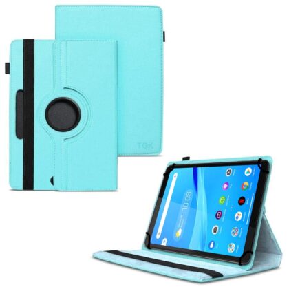 TGK 360 Degree Rotating Universal 3 Camera Hole Leather Stand Case Cover for Lenovo Tab M8 tablet 8 inch – Sky Blue