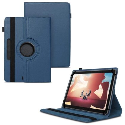 TGK 360 Degree Rotating Universal 3 Camera Hole Leather Stand Case Cover for Huawei MediaPad M5 Lite 10-Inch Tablet 2018 Release – Dark Blue