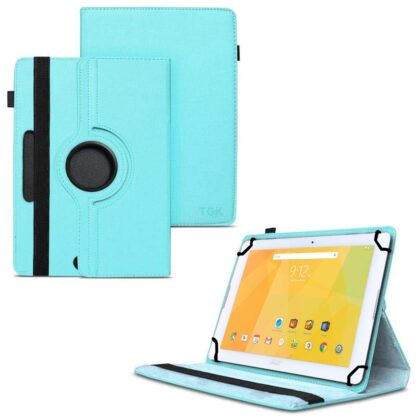 TGK 360 Degree Rotating Universal 3 Camera Hole Leather Stand Case Cover for Acer Iconia One B3-A20 10 inch Tablet – Sky Blue