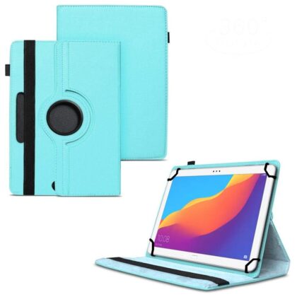 TGK 360 Degree Rotating Universal 3 Camera Hole Leather Stand Case Cover for Honor Pad 5 10.1 inch Tablet-Sky Blue