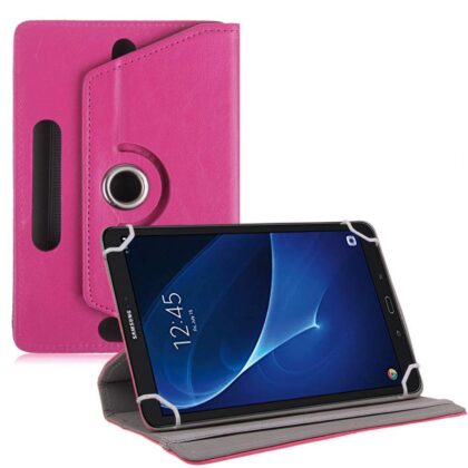 TGK Universal 360 Degree Rotating Leather Rotary Swivel Stand Case Cover for Samsung Galaxy Tab A 10.1 T580 Tablet (Pink)