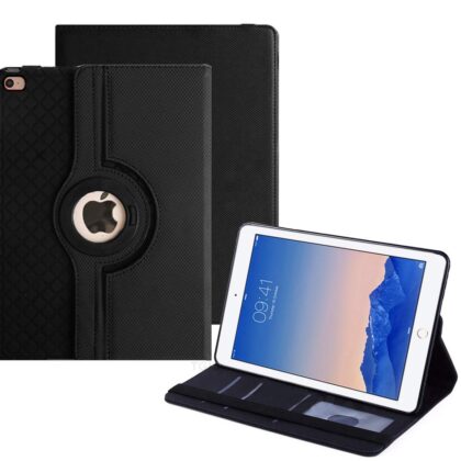 TGK TPU 360 Degree Rotating Detachable Smart Flip Case Cover for iPad Air 2 Gen 2014 9.7 Inch [A1566 A1567] Black