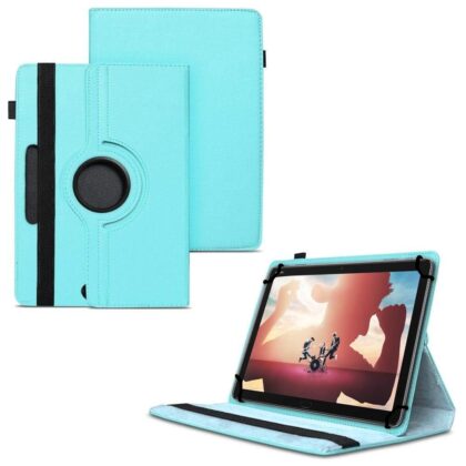 TGK 360 Degree Rotating Universal 3 Camera Hole Leather Stand Case Cover for Huawei MediaPad M5 Lite 10-Inch Tablet 2018 Release – Sky Blue