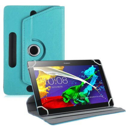TGK Universal 360 Degree Rotating Leather Rotary Swivel Stand Case Cover for Lenovo Tab 2 A10-70 10.1″ Tablet – Sky Blue