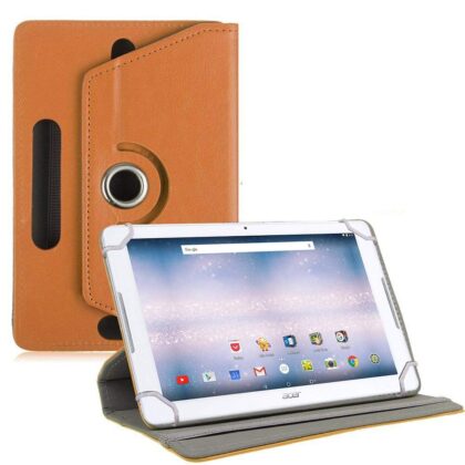 TGK Universal 360 Degree Rotating Leather Rotary Swivel Stand Case Cover for Acer Iconia One 10 (B3-A30) 10.1 inch – Orange