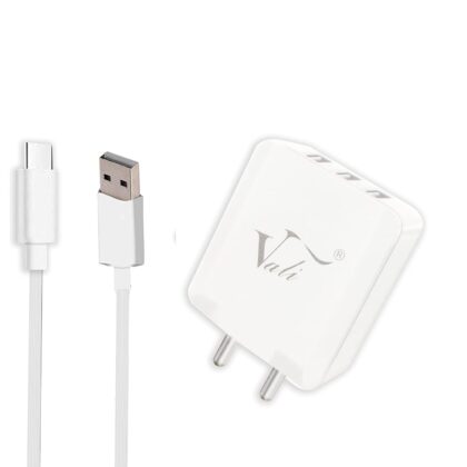 Vali V-2204 3.4A 3 Port USB Charger, Fast Charging Power Adaptor with Micro USB Cable (White)