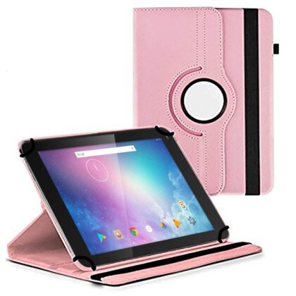 TGK 360 Degree Rotating Universal 3 Camera Hole Leather Stand Case Cover for Lenovo Tab TB2-X30F 10.1 inch – Light Pink