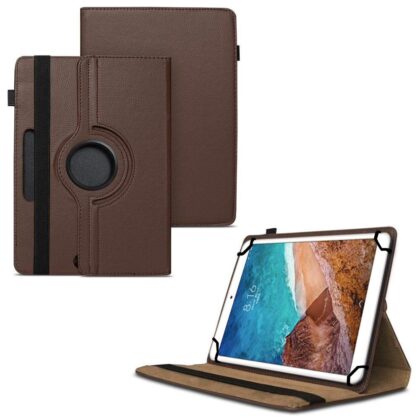 TGK 360 Degree Rotating Universal 3 Camera Hole Leather Stand Case Cover for Xiaomi Mi Pad 4 Plus (10.1 inch) – Brown
