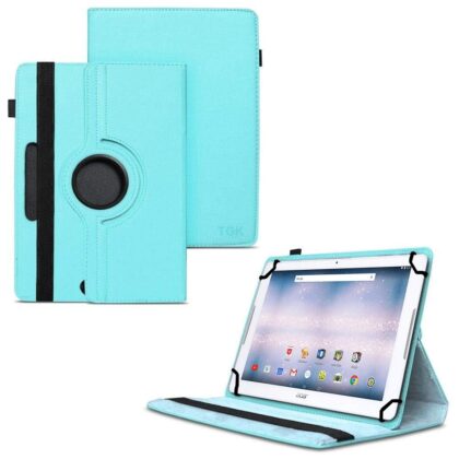 TGK 360 Degree Rotating Universal 3 Camera Hole Leather Stand Case Cover for Acer ONE 10 T4-129L Tablet 10 inch – Sky Blue