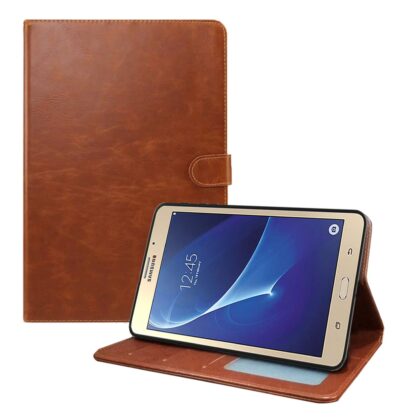 TGK Multi Protective Leather Wallet with Viewing Stand and Card Slots Flip Case Cover for Samsung Galaxy J Max Tablet / Galaxy Tab A 7.0 inch SM- T280, T285 (Brown)
