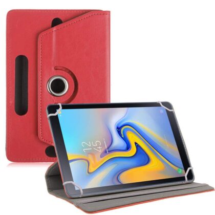 TGK 360 Degree Rotating Leather Rotary Swivel Stand Case Cover for Samsung Galaxy Tab A SM-T590 10.5 inch (Red)