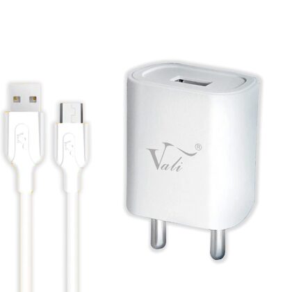 Vali-V-2112 Fast Travel Charger 5V Adapter with Micro USB Cable (White)