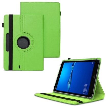 TGK 360 Degree Rotating Universal 3 Camera Hole Leather Stand Case Cover for Huawei Mediapad M3 Lite 8.0 Tablet-Green