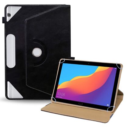 TGK Rotating Leather Flip Case Tablet Stand for Huawei Honor MediaPad T5 Cover 10.1 inch (Black)