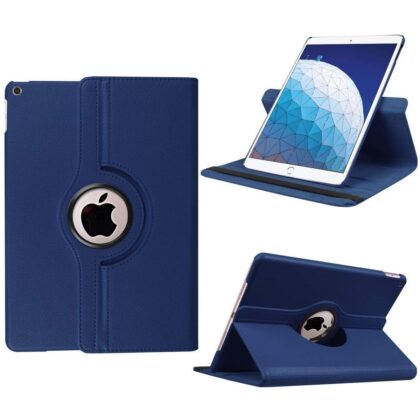 TGK 360 Degree Rotating Auto Sleep Wake Function Leather Smart Case For iPad Air 3 10.5 Cover, Air 3rd Generation Model – A2152 A2123 A2153 A2154 – Dark Blue