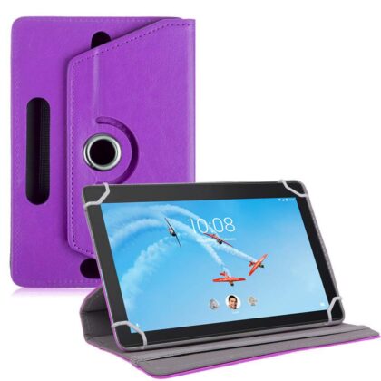 TGK 360 Degree Rotating Leather Rotary Swivel Stand Case Cover for Lenovo Tab E10 TB-X104F 10.1 inch (Purple)