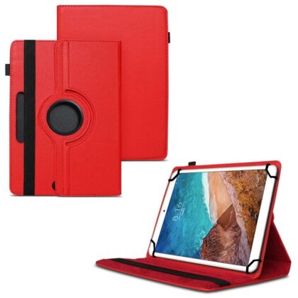 TGK 360 Degree Rotating Universal 3 Camera Hole Leather Stand Case Cover for Xiaomi Mi Pad 4 Plus (10.1 inch) – Red