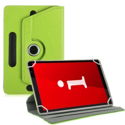 TGK Universal 360 Degree Rotating Leather Rotary Swivel Stand Case Cover for iBall iTAB MovieZ Pro 10.1 inch Tablet – Green