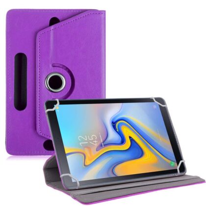 TGK 360 Degree Rotating Leather Rotary Swivel Stand Case Cover for Samsung Galaxy Tab A SM-T590 10.5 inch (Purple)