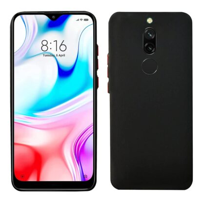 TGK Mobile Covers, Liquid Silicone Back Case Compatible for Redmi 8A Dual Cover (Black)