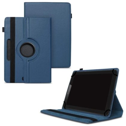 TGK 360 Degree Rotating Universal 3 Camera Hole Leather Stand Case Cover for ASUS ZenPad Z8s ZT582KL 7.9″ Tablet (2017 Released) – Dark Blue