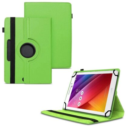 TGK 360 Degree Rotating Universal 3 Camera Hole Leather Stand Case Cover for Asus Zenpad 8.0 Z380kl Tablet-Green